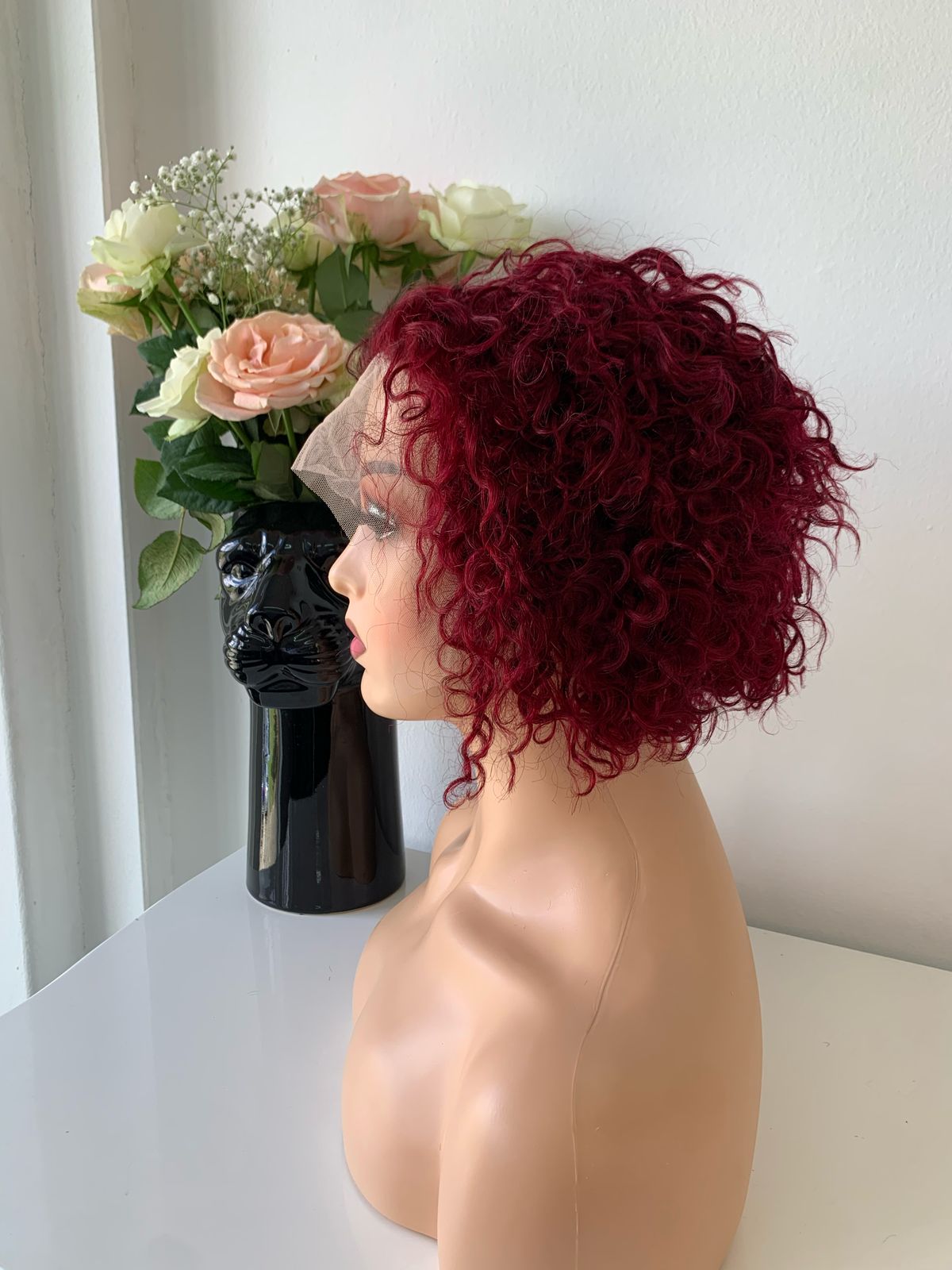 8 Inch Maroon Pixie Curls