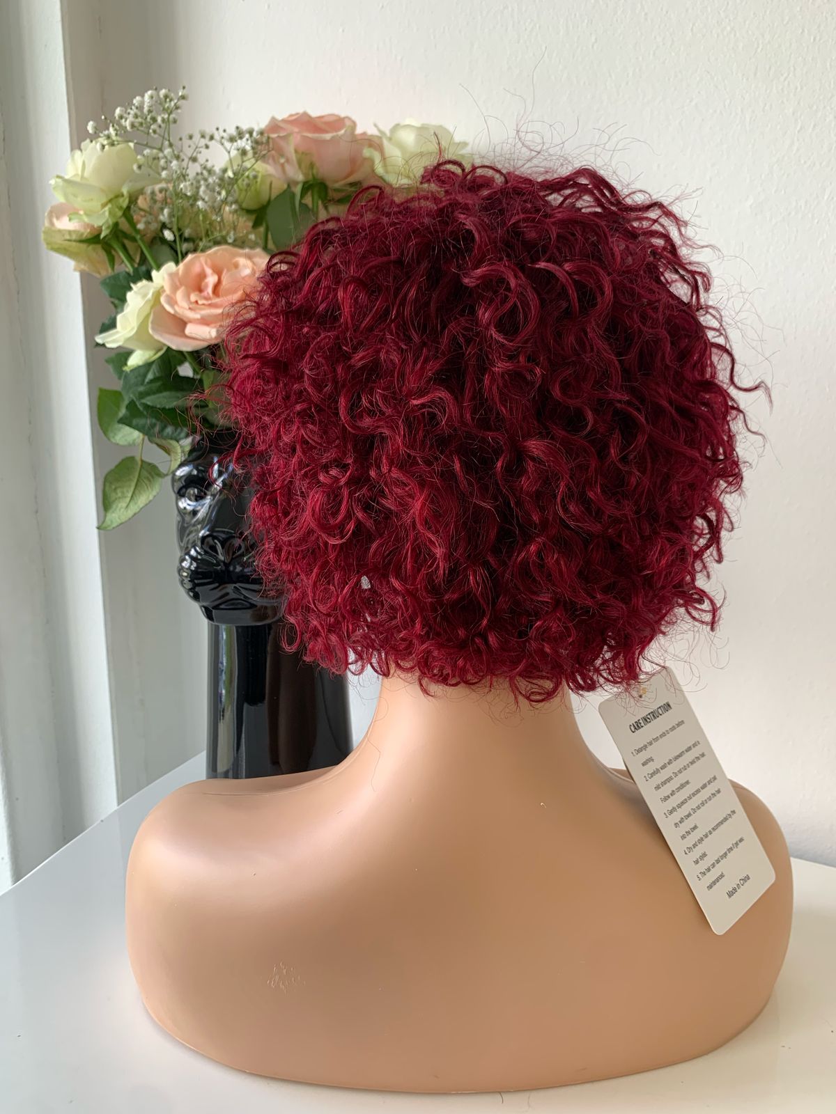 8 Inch Maroon Pixie Curls