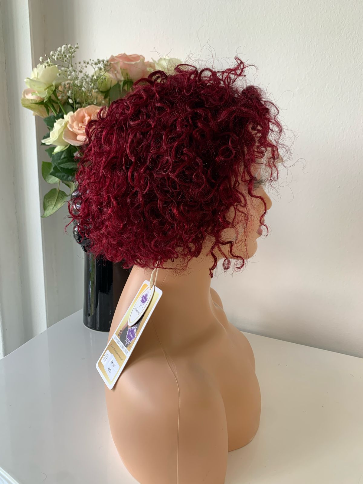8 Inch Maroon Pixie Curls