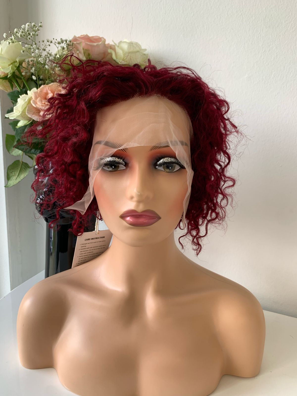 8 Inch Maroon Pixie Curls