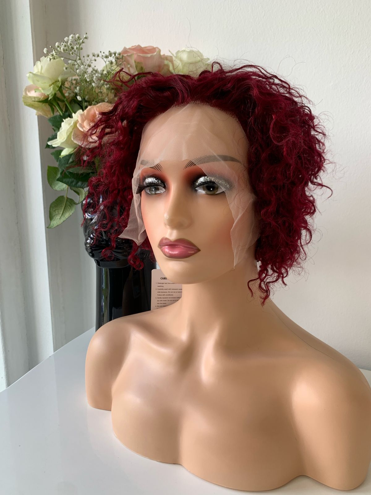 8 Inch Maroon Pixie Curls
