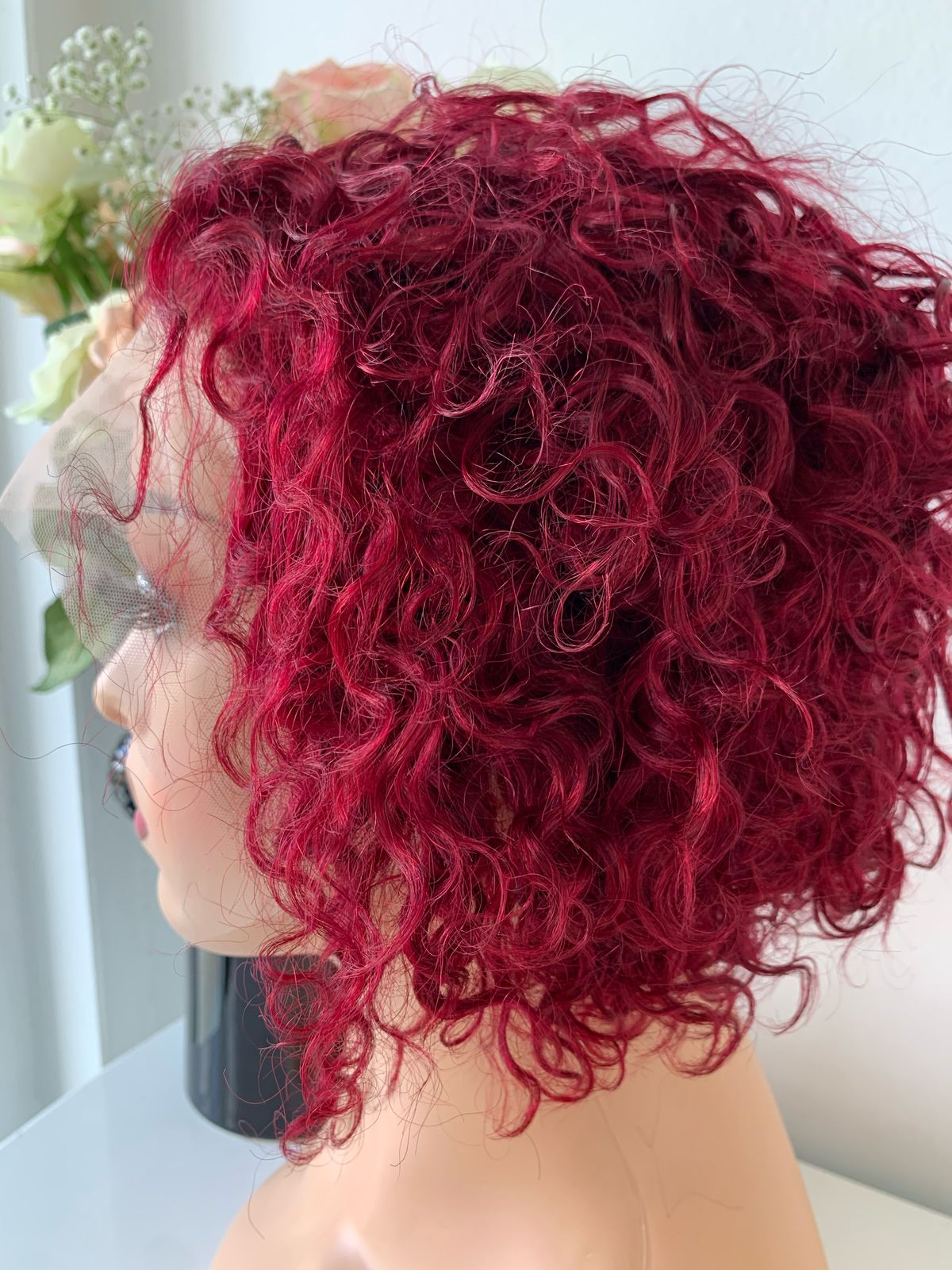 8 Inch Maroon Pixie Curls