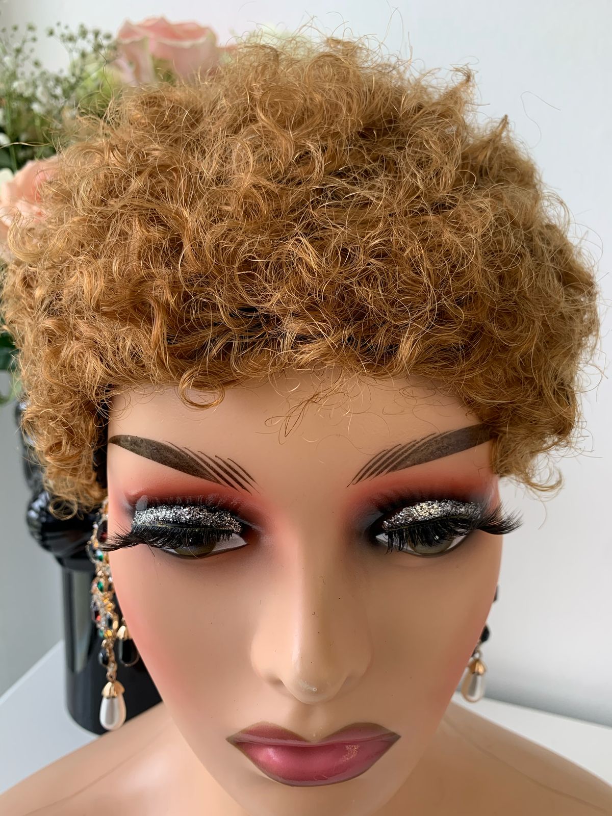 8 Inch Blonde Pixie Curls