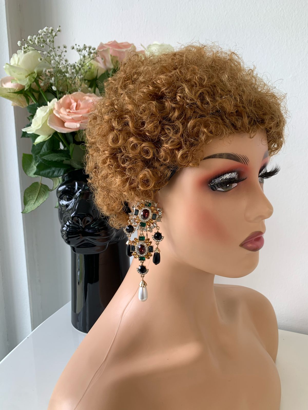 8 Inch Blonde Pixie Curls