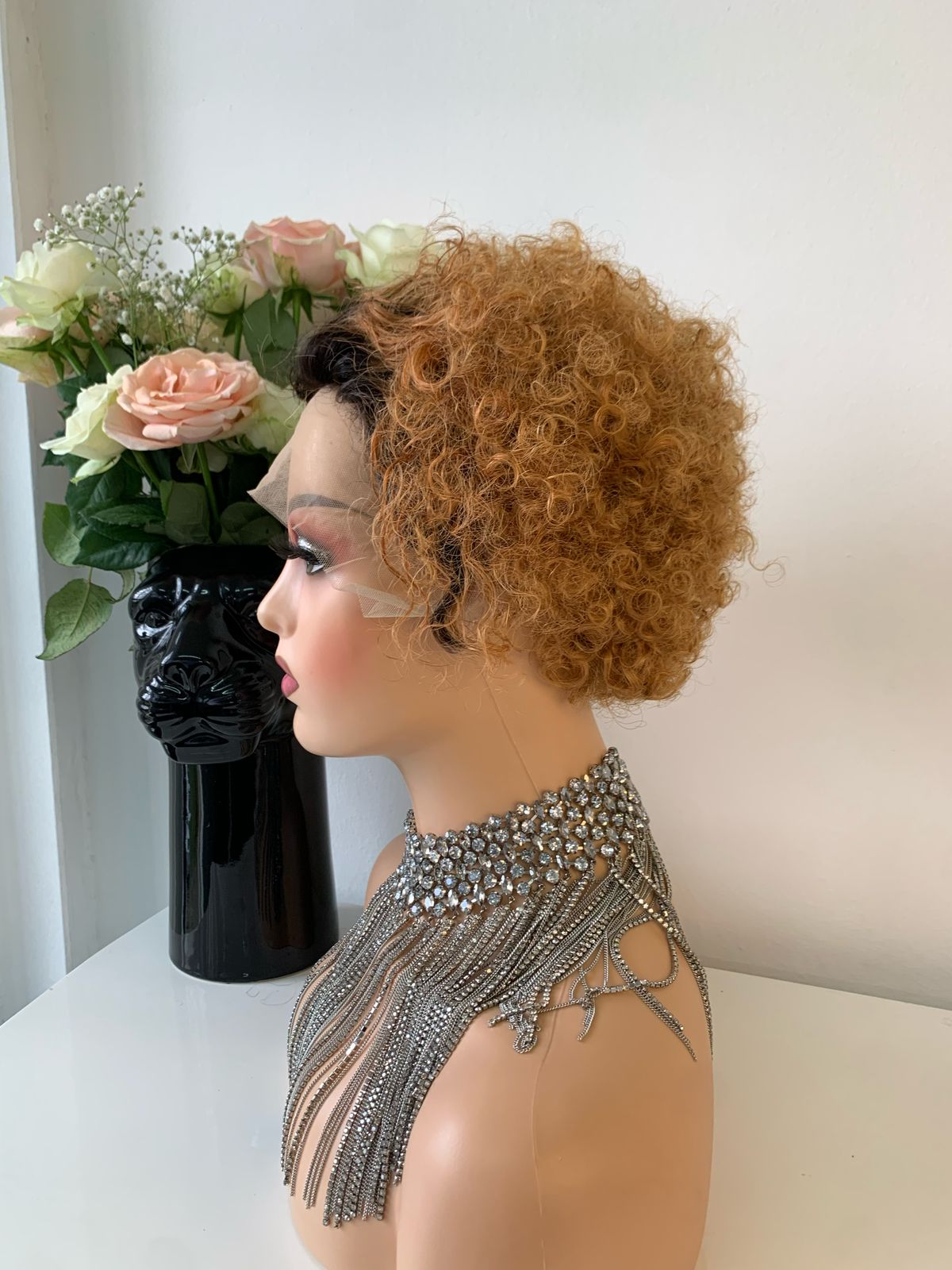 8 Inch Blonde/Brown Ombré Pixie