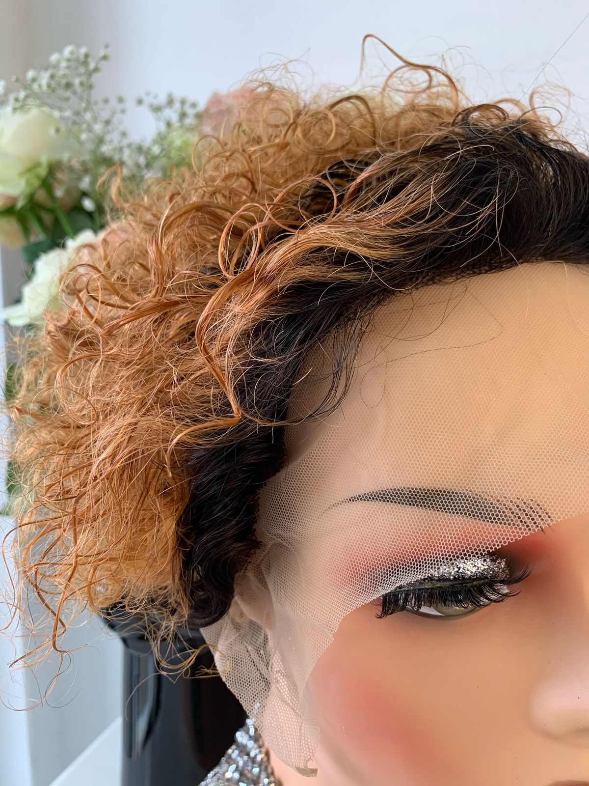 8 Inch Blonde/Brown Ombré Pixie