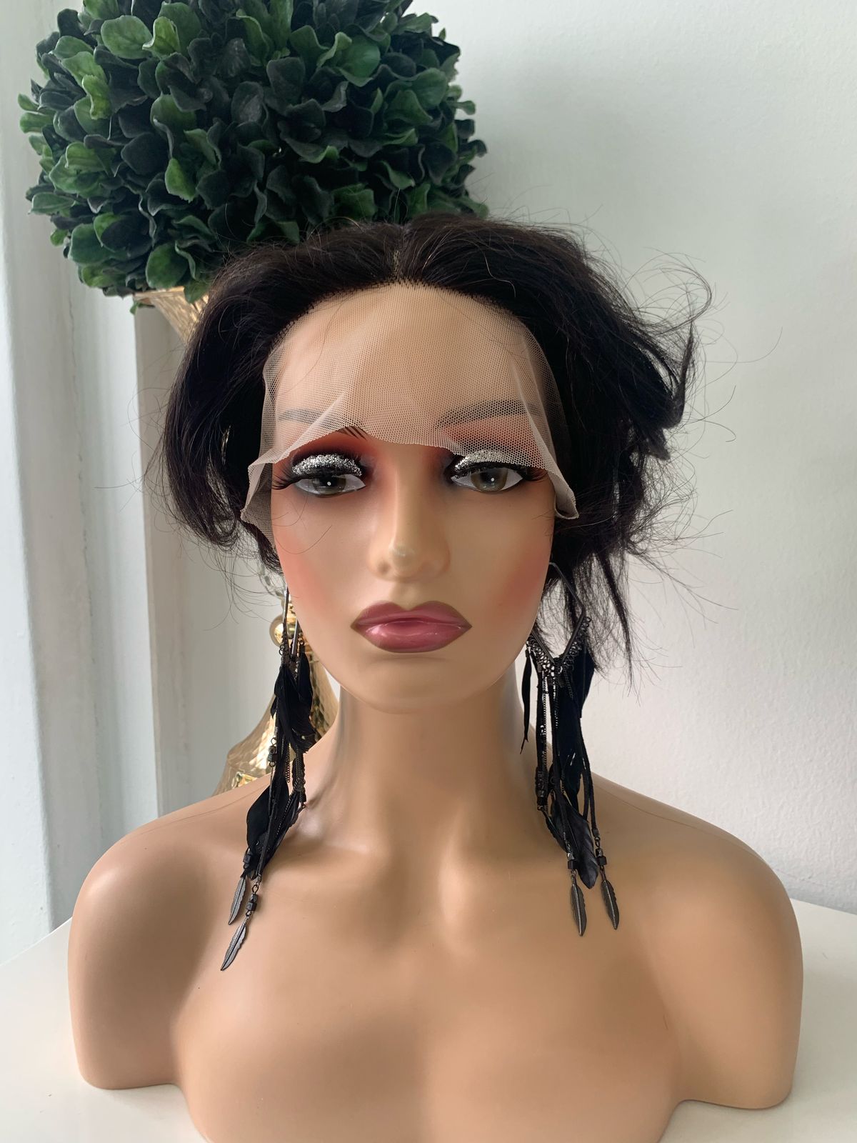 8 Inch Black Straight T-part Pixie