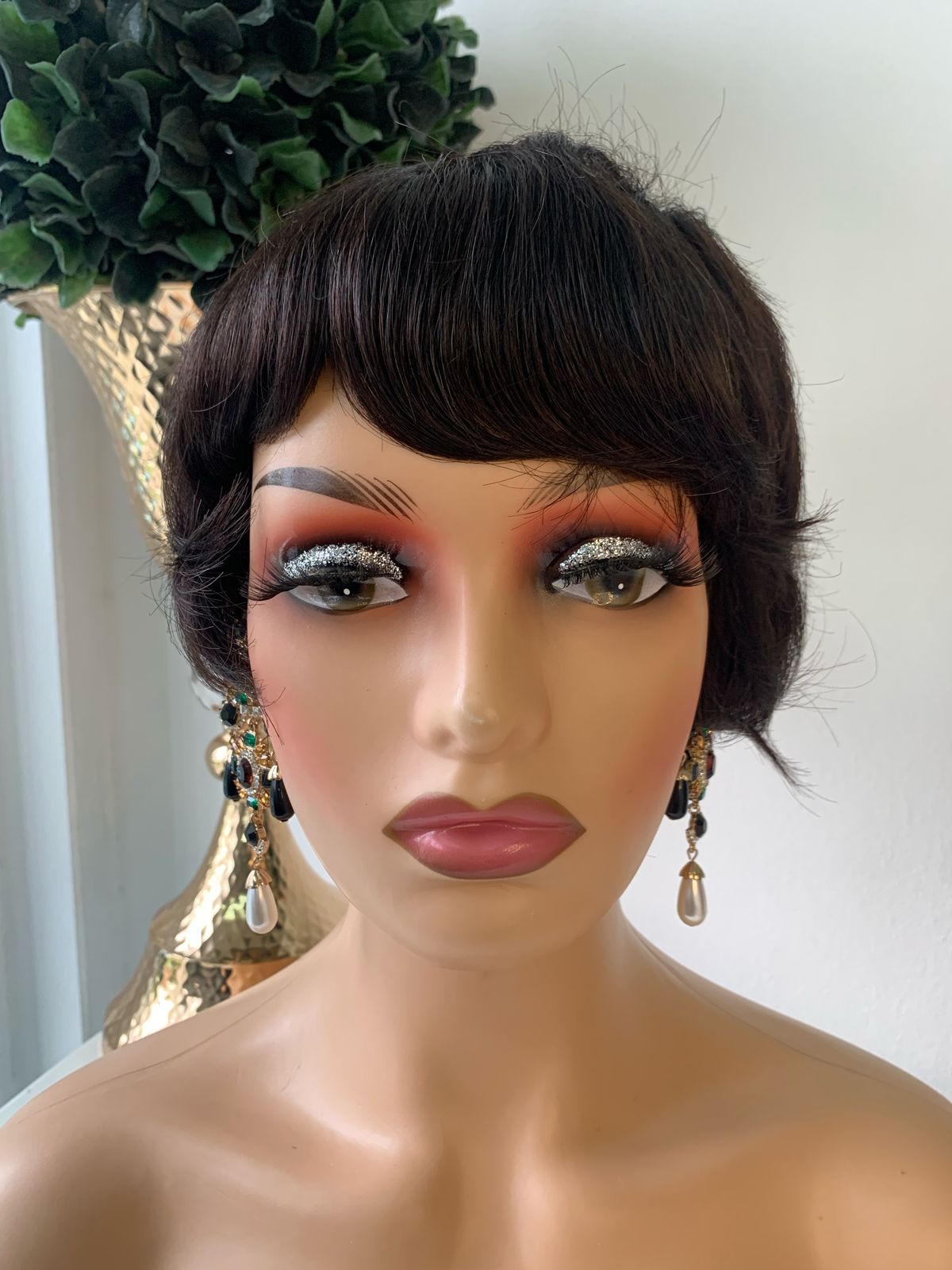 8 Inch Black Razor Cut Pixie