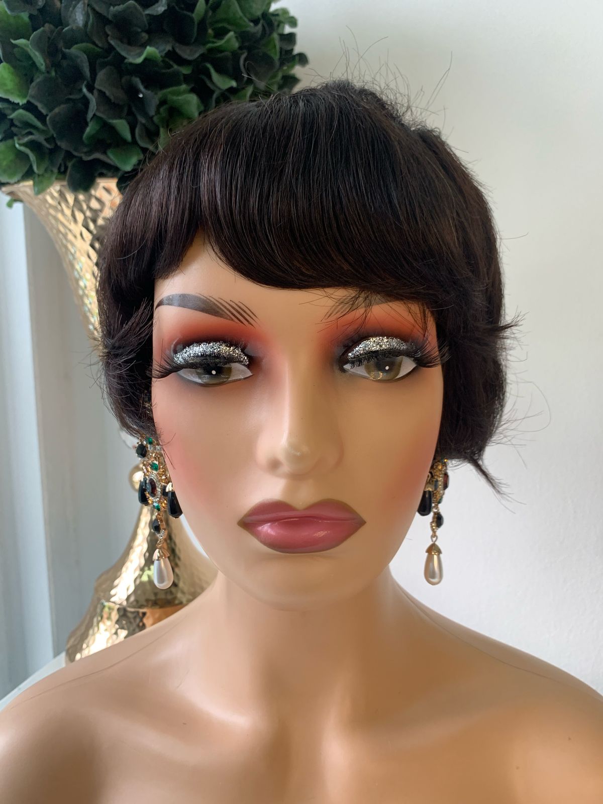 8 Inch Black Razor Cut Pixie