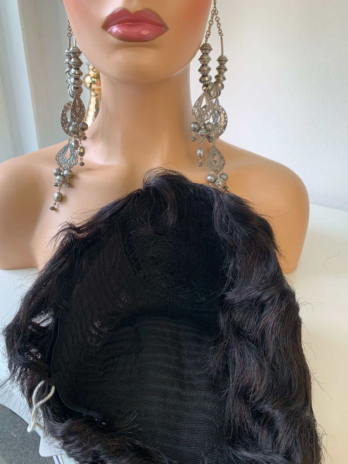 8 Inch Black Finger Wave Pixie Cut