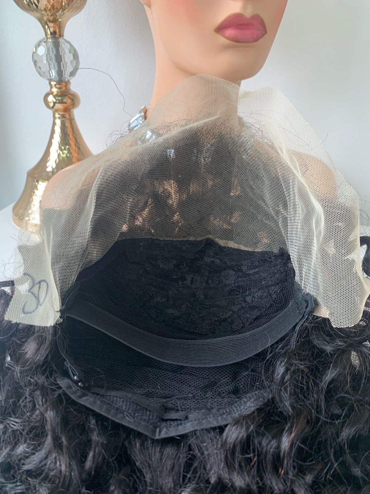 10" Black Water Wave Curly Wig