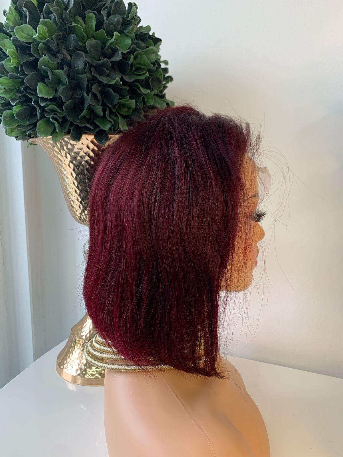 10" Red Straight Wig 99J