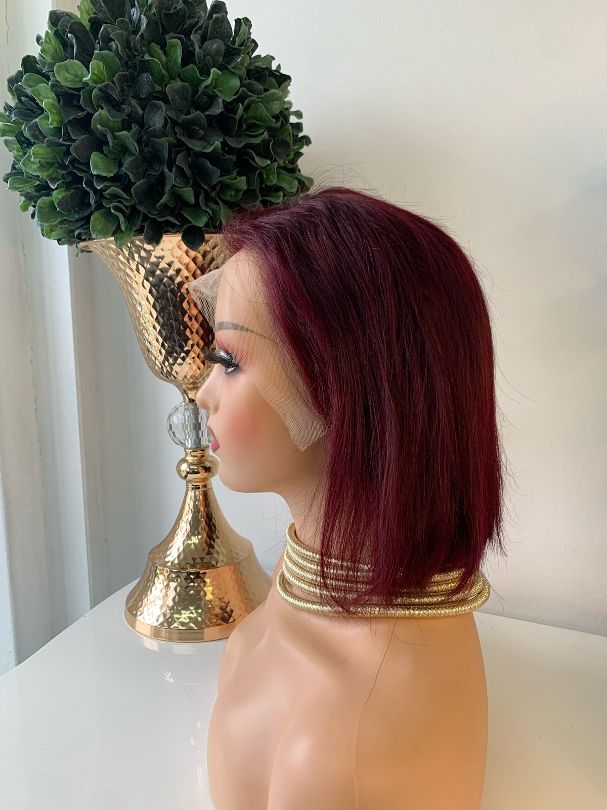 10" Red Straight Wig 99J
