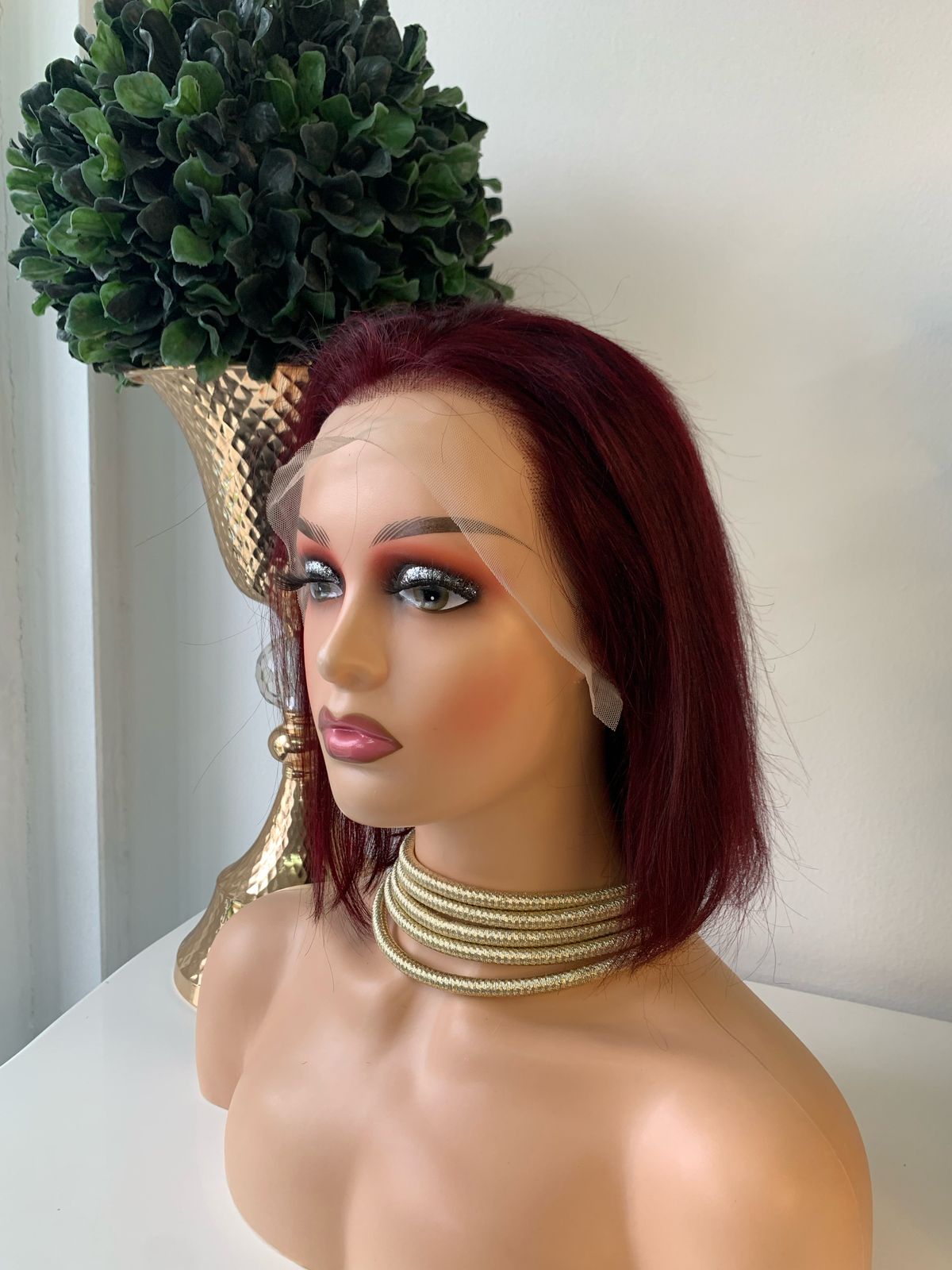 10" Red Straight Wig 99J