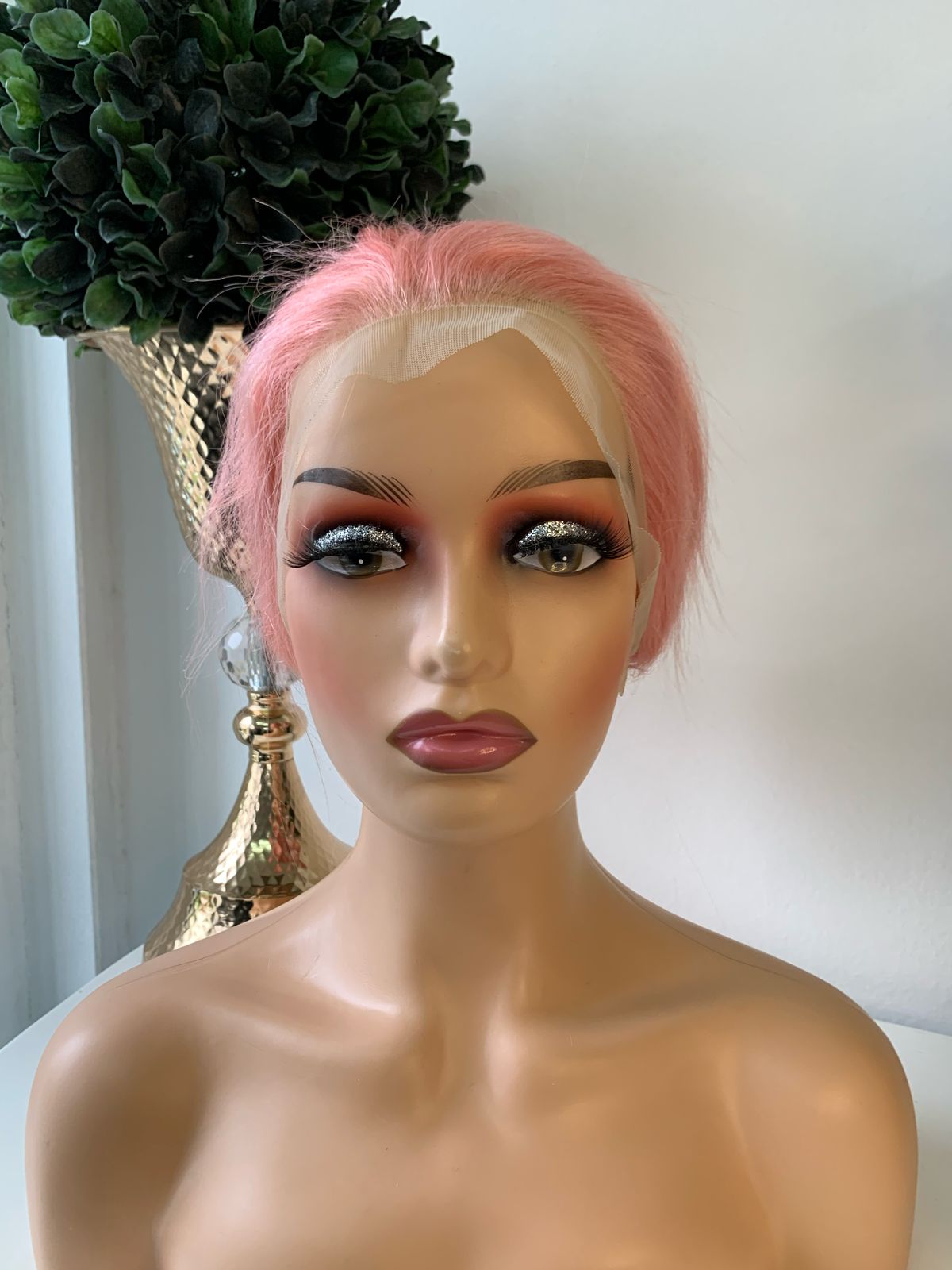 10" Pink Full Frontal Wig