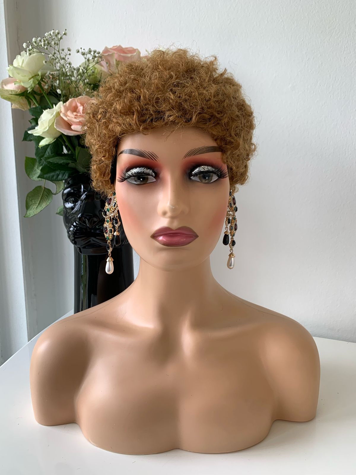 8 Inch Blonde Pixie Curls