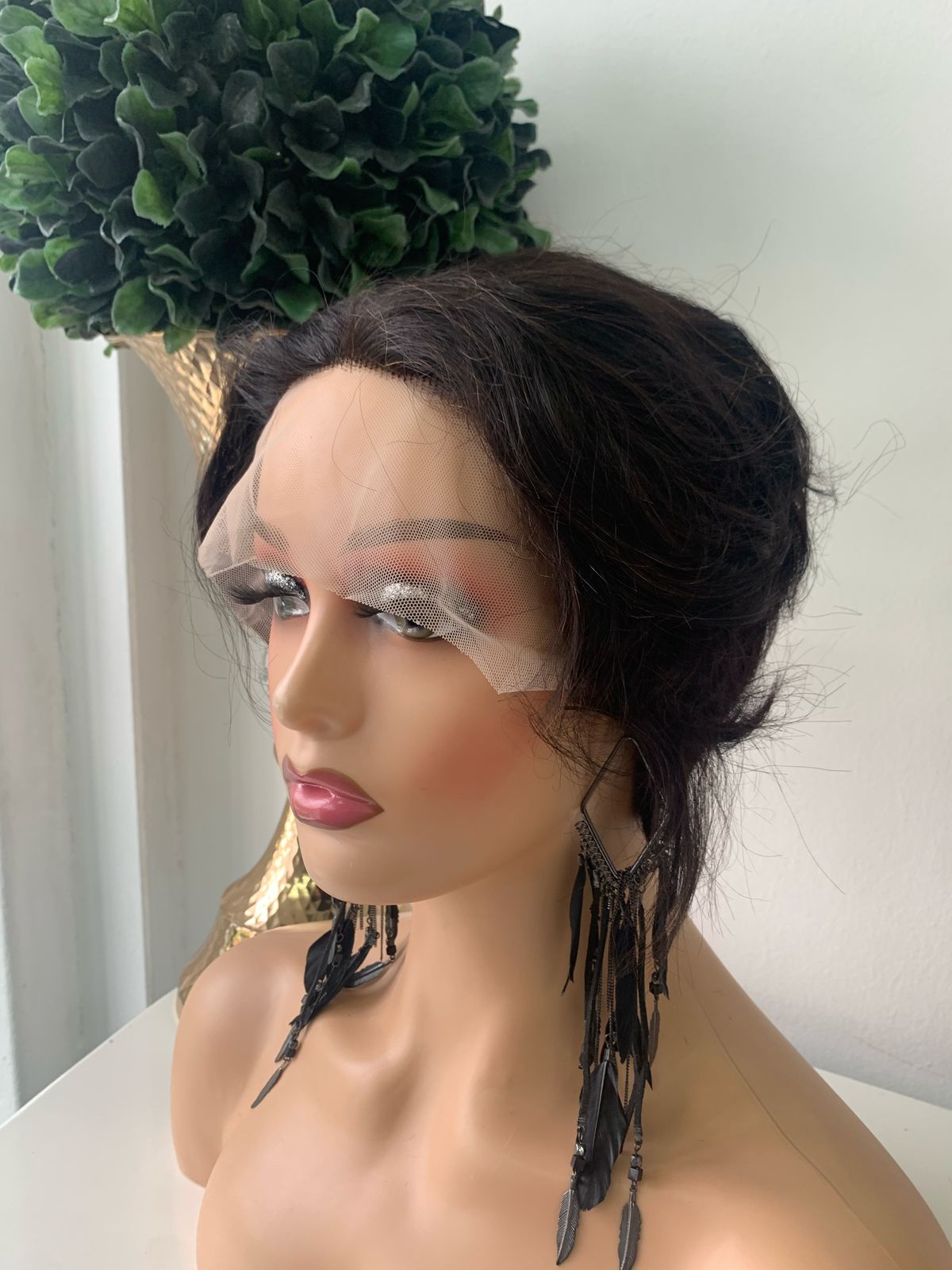 8 Inch Black Straight T-part Pixie