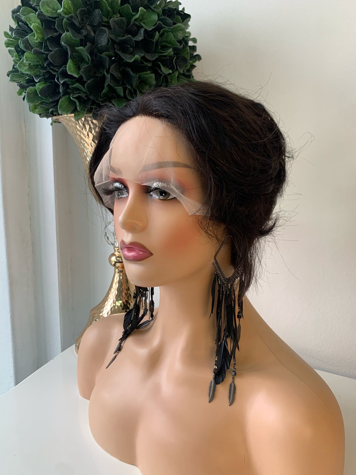 8 Inch Black Straight T-part Pixie