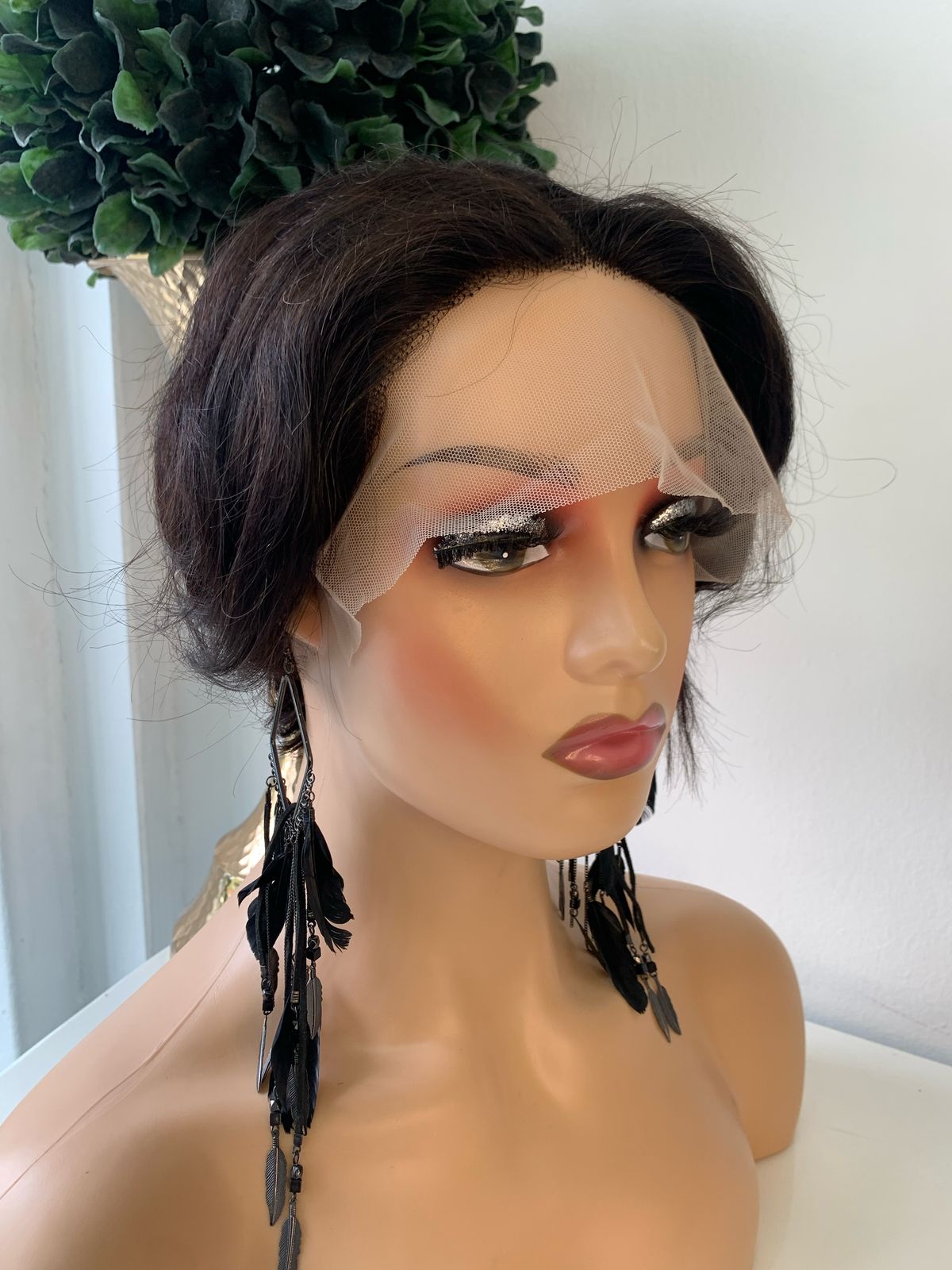 8 Inch Black Straight T-part Pixie