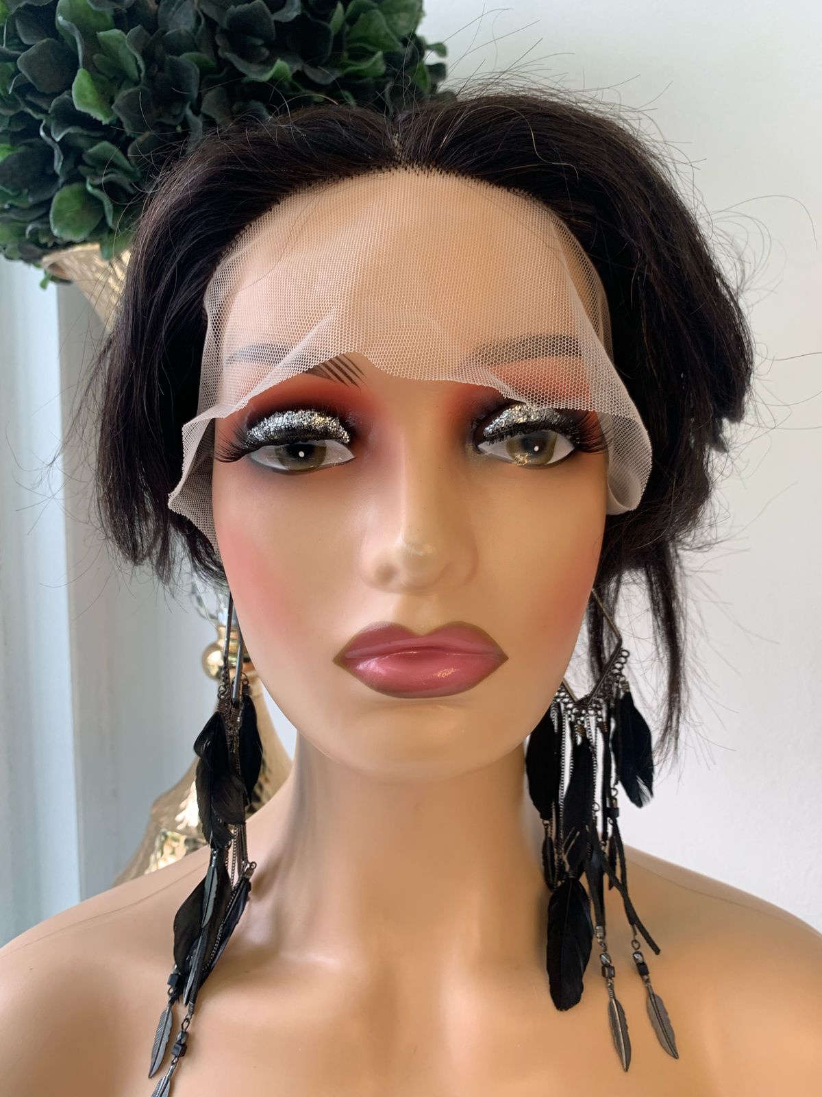 8 Inch Black Straight T-part Pixie