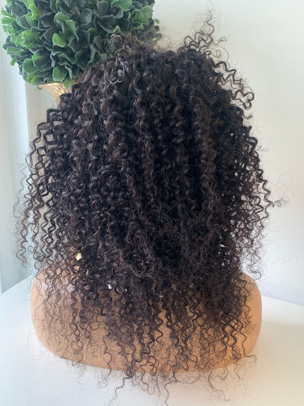 16" Black Jerry Curl Wig