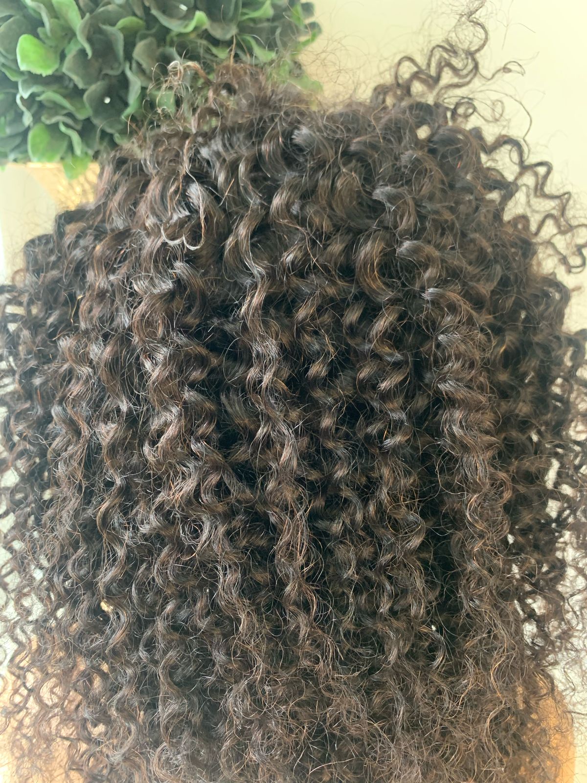16" Black Jerry Curl Wig