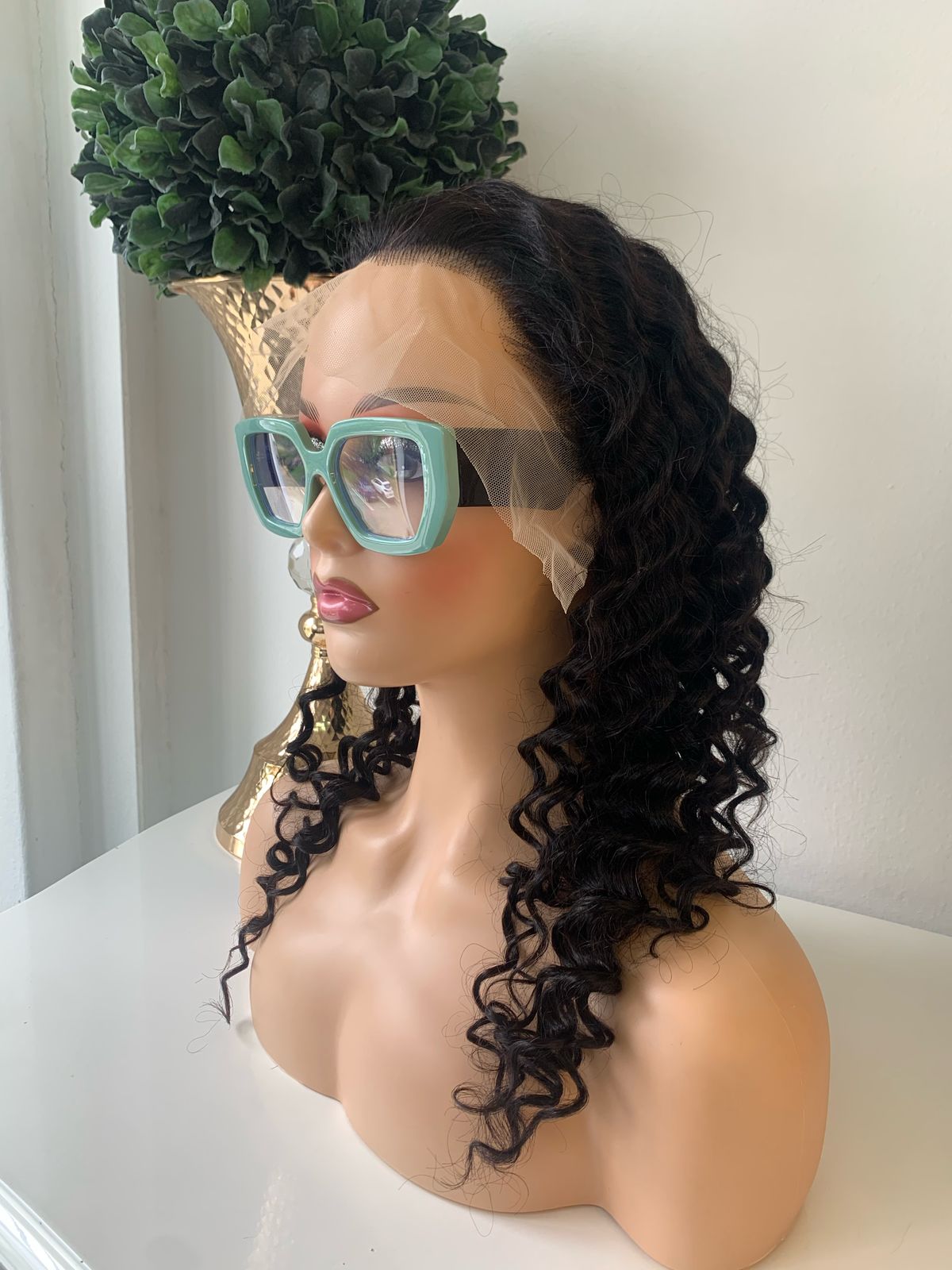 10" Black Deep Curl wig