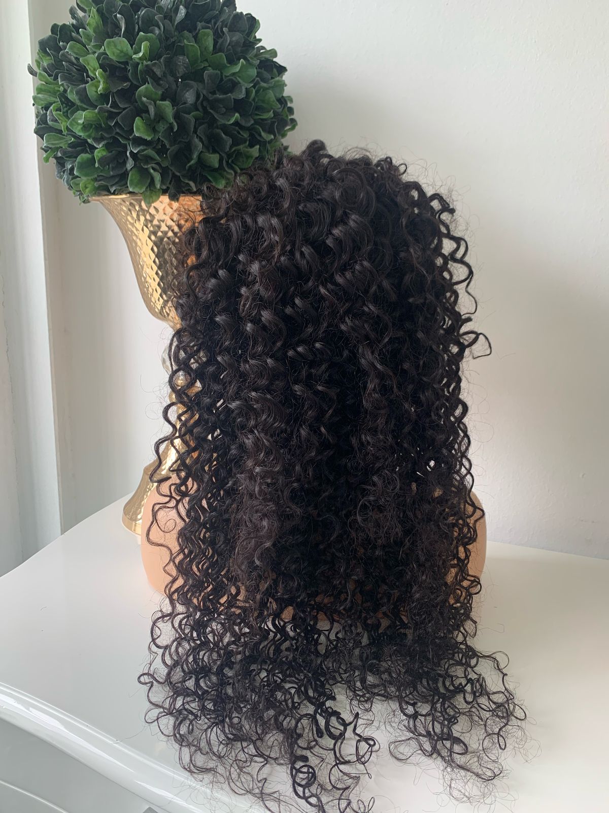 10" Black Water Wave Curly Wig