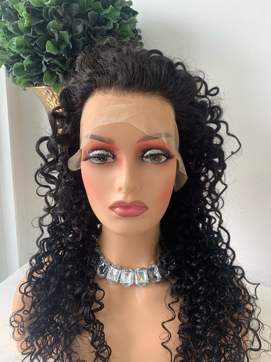 10" Black Water Wave Curly Wig