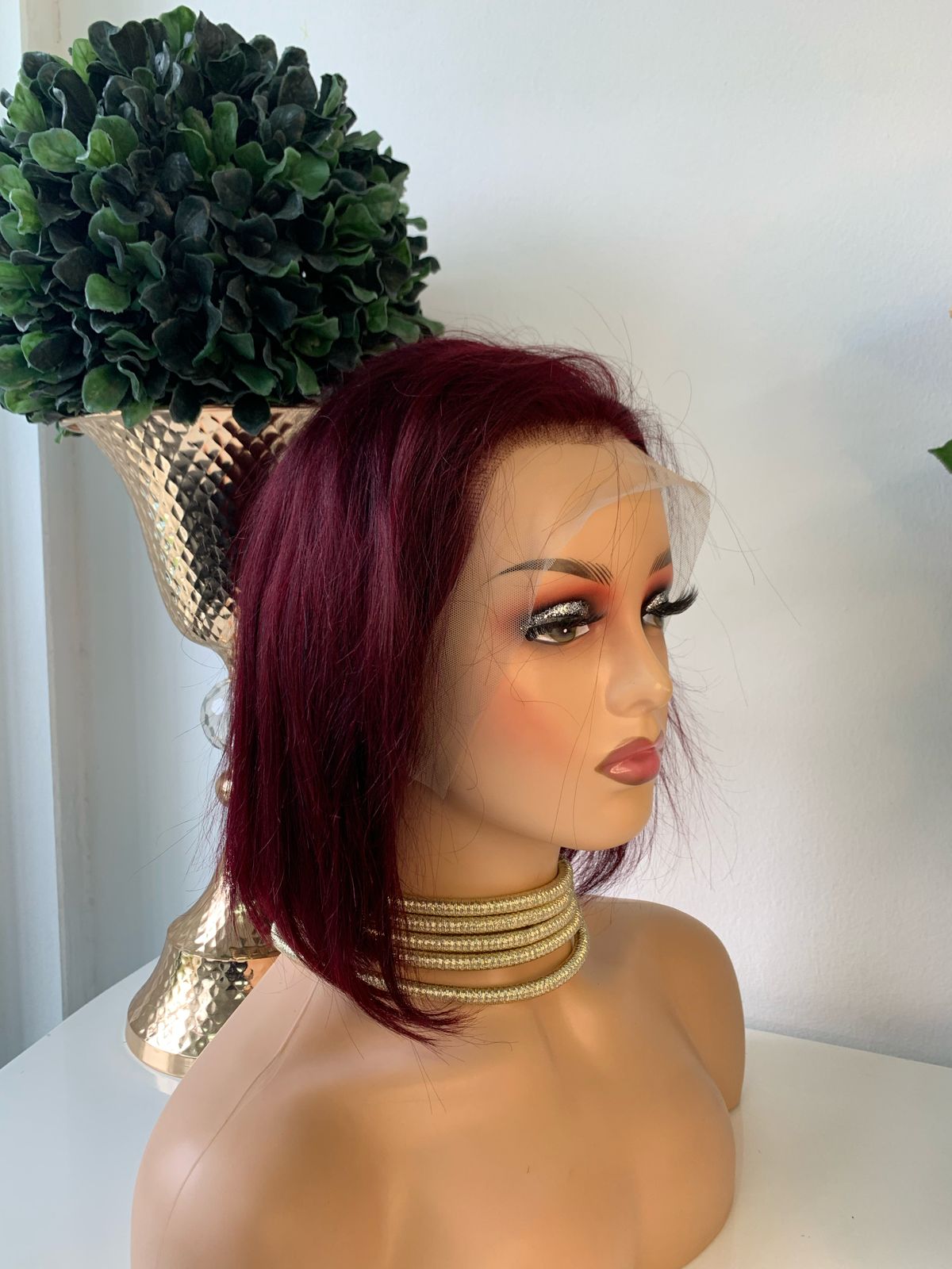 10" Red Straight Wig 99J