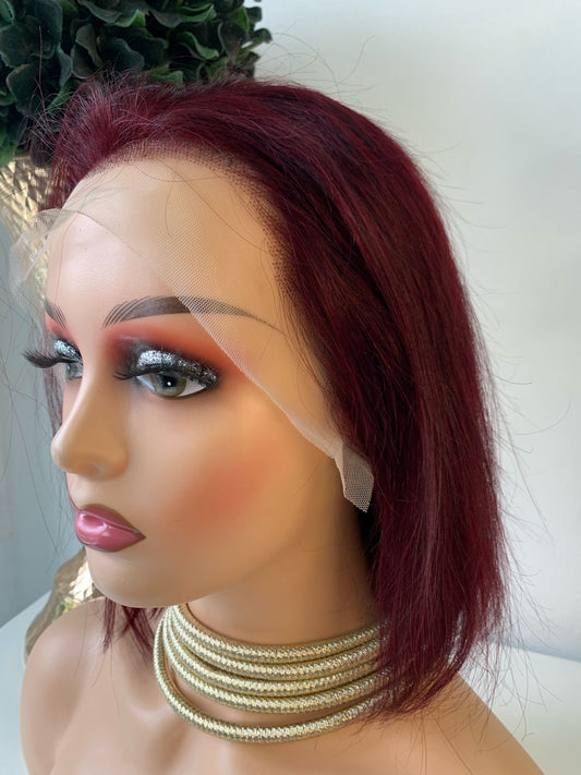 10" Red Straight Wig 99J