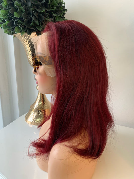 14" Red Straight Wig 99J