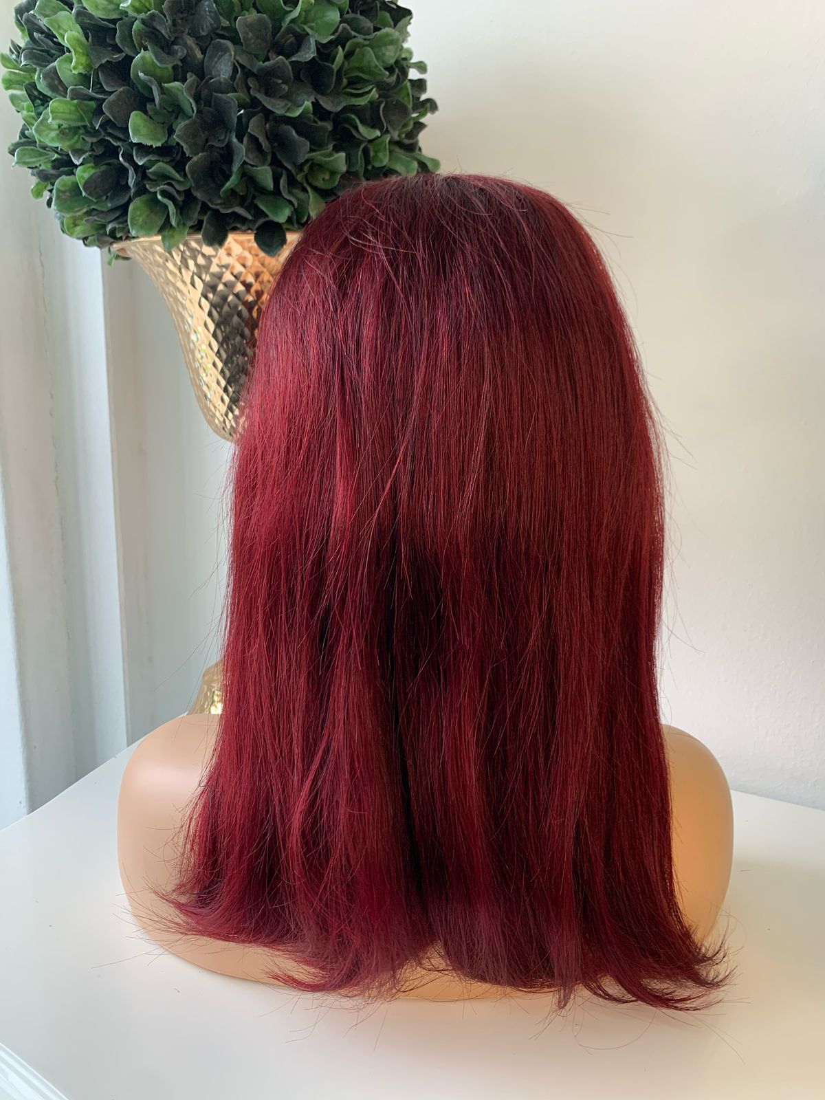 16" Red Straight Wig 99J