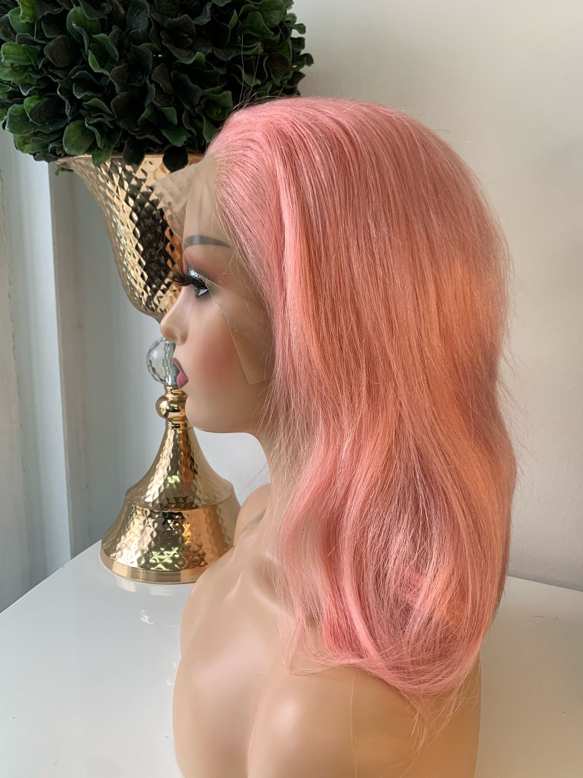 10" Pink Full Frontal Wig