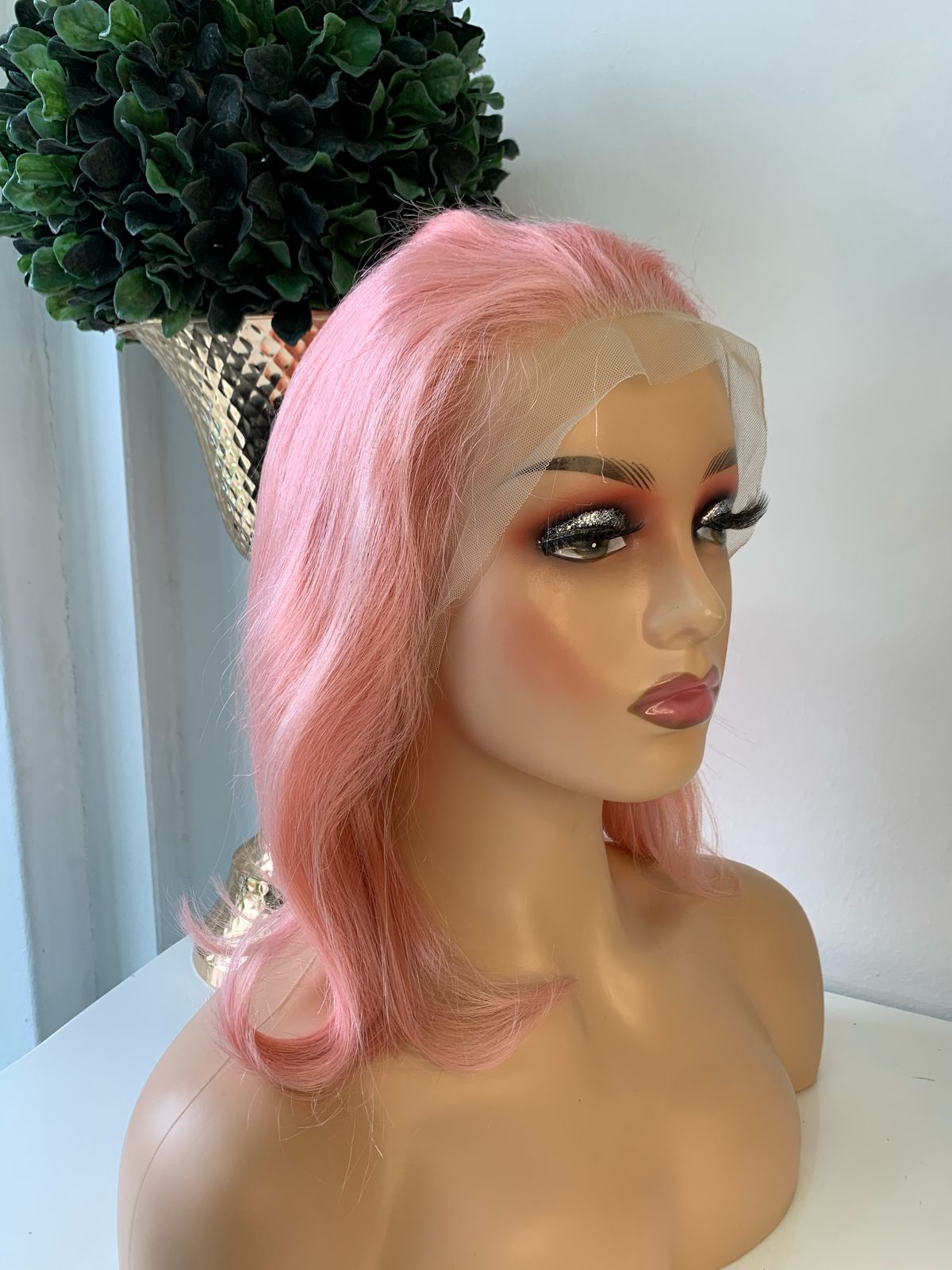 10" Pink Full Frontal Wig